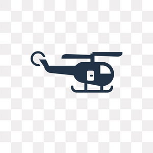 直升机飞行矢量图标隔离在透明背景上，直升机飞行透明概念可以使用网络和移动
