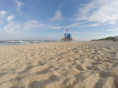 沙质夏季波罗的海海滩，夏季在立陶宛帕兰加度假胜地