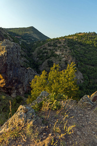 马其顿共和国奥索戈沃山前尖区日落景观