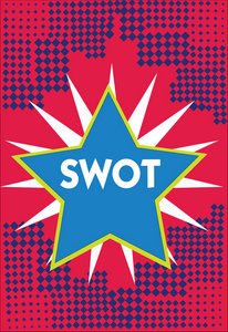 概念手写显示 Swot。商业照片展示公司竞争力评价的基本评价