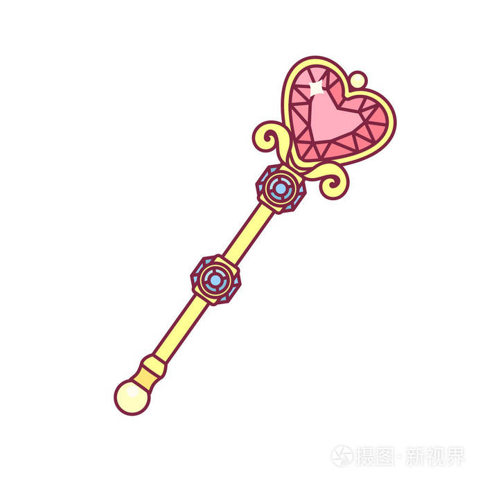 矢量金权杖公主魔杖插画-正版商用图片13d38d-摄图新