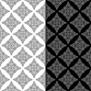 一套几何装饰品。 黑白无缝图案的网络纺织和壁纸