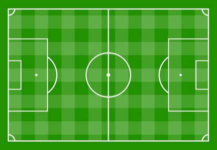 绿草地足球场。矢量插图