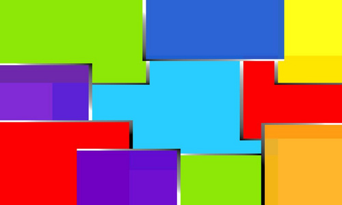 抽象彩虹颜色背景或框架。 三维矩形和正方形。