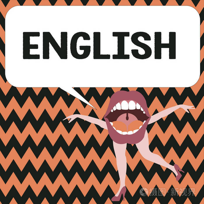 文字写英语。与英国有关的商业概念显示语言文