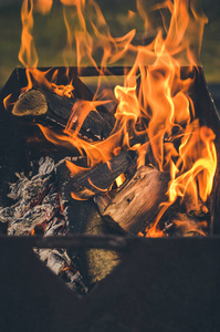 用木柴柴火烧烤炉