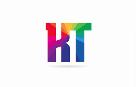 字母字母ktkt标志组合设计，彩虹颜色适合公司或企业