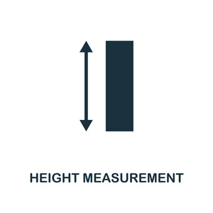 高度测量 图标。从测量图标集合的单色风格设计。ui 和 ux 像素完美的高度测量图标。适用于网页设计应用程序软件打印使