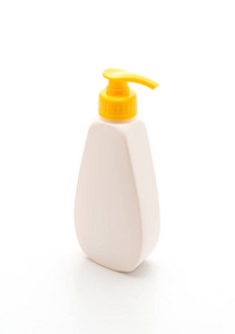 凝胶泡沫或液体肥皂分配器，泵，塑料瓶，白色背景隔离