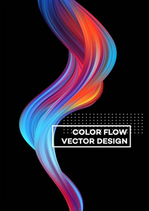 现代五颜六色的流海报。在颜色背景的波浪液体形状。设计项目的艺术设计。向量例证