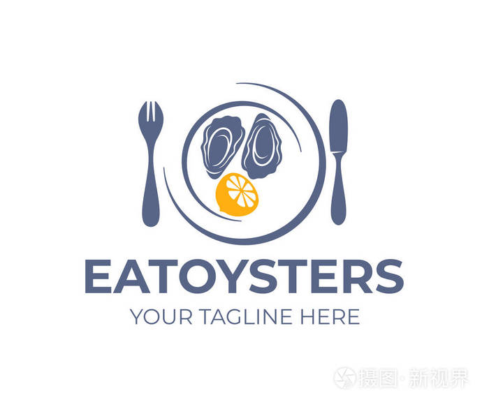 健康食品和海鲜餐厅矢量设计. 自然动物和有机插图
