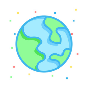 世界地球仪图标矢量插图
