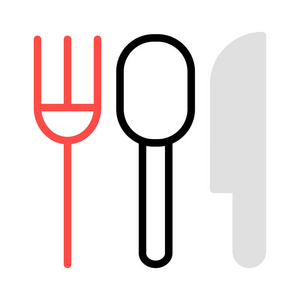 刀叉和勺子图标，矢量图