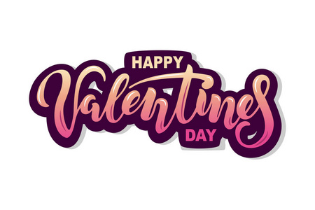 s Day text isolated on background. Hand drawn Valentines letteri