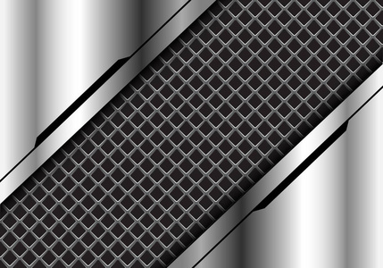 抽象灰色正方形网格在银未来主义设计现代技术背景矢量插图。