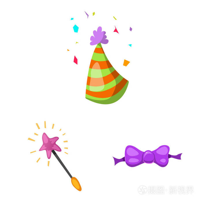 一套聚会和庆祝股票符号的网络.