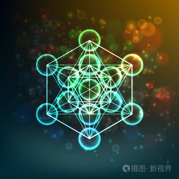 生命之花.神圣的几何学.和谐与平衡的象征.矢量