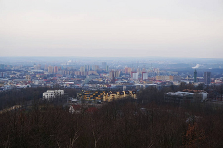奥斯特拉瓦市冬季景观从EMA堆