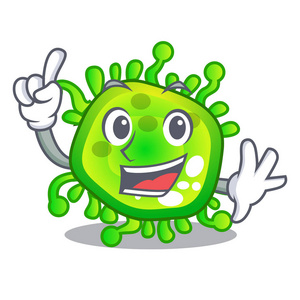 手指病毒细胞细菌微生物分离吉祥物