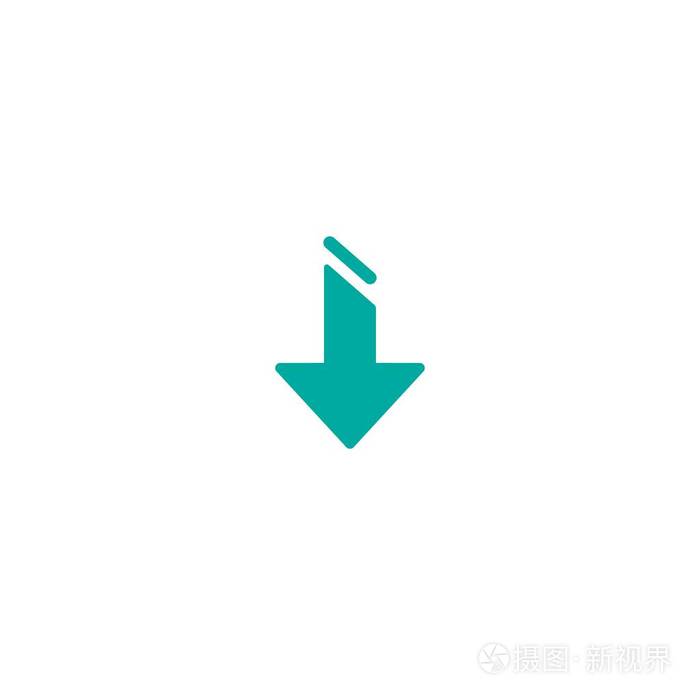 蓝色箭头向下图标.下载标志.隔离在白色