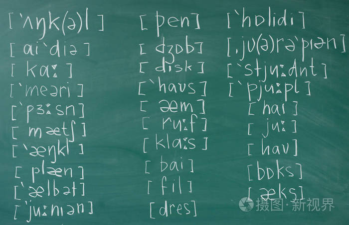 学习英语学校课堂黑板国际拼音字母表