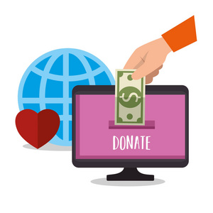 网上慈善捐赠电脑图片