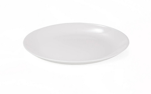 白色空食品盘，白色背景隔离