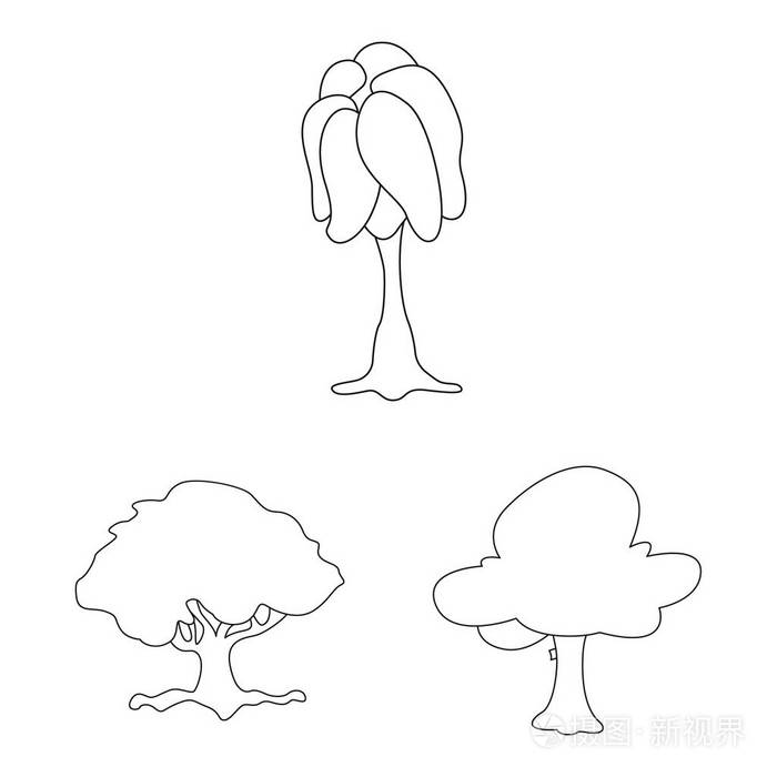 树和皇冠股票矢量图集