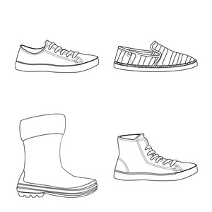 鞋和鞋类徽标的矢量设计。网络鞋和脚股票符号集