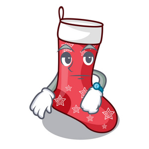 等待可爱的圣诞袜子查出的吉祥物