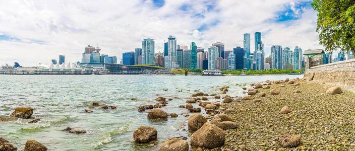 加拿大斯坦利公园温哥华海港及市区全景