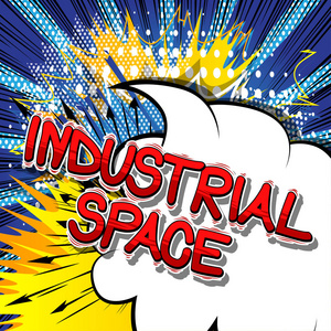 工业空间矢量插图漫画风格短语。