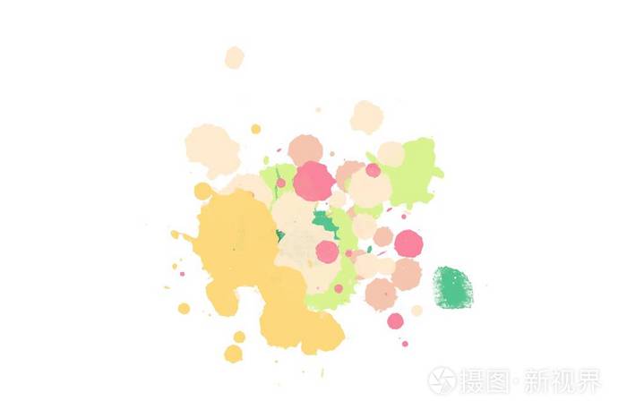抽象水彩水彩画手绘颜料白色背景上的斑点