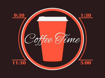 咖啡时间。 一杯咖啡。 信息图表海报。 矢量插图