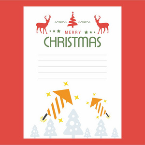 圣诞祝福卡设计，红色背景矢量