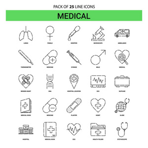 医疗线图标设置25虚线轮廓样式