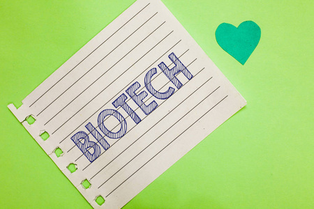 文字写作生物技术。学习分析的商业概念生物过程遗传操作科学笔记本纸提醒心脏浪漫消息绿色背景