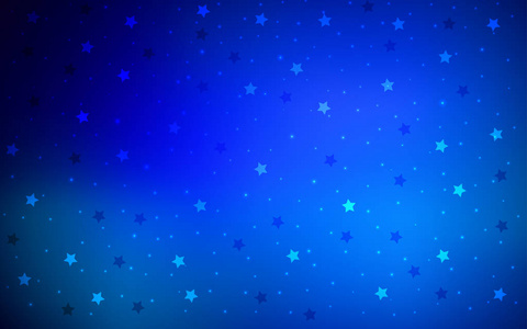深蓝色矢量覆盖小星星和大星星。 现代几何抽象插图与恒星。 这种图案可以用来包装礼物。