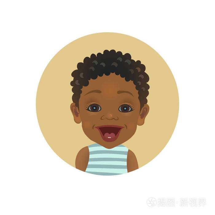 惊讶的美国黑人婴儿表情惊讶非洲儿童笑脸可爱的惊讶深色皮肤的幼儿