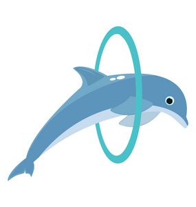 海豚平面彩色图标