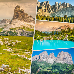 意大利旅游照片拼贴。