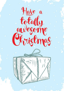 圣诞假日设计的插图与礼品盒。 矢量。