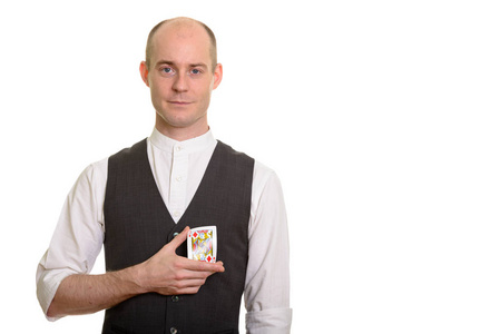 白种人魔术师的秃头弯曲杰克的钻石卡