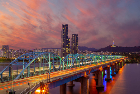 韩国汉江首尔夜景