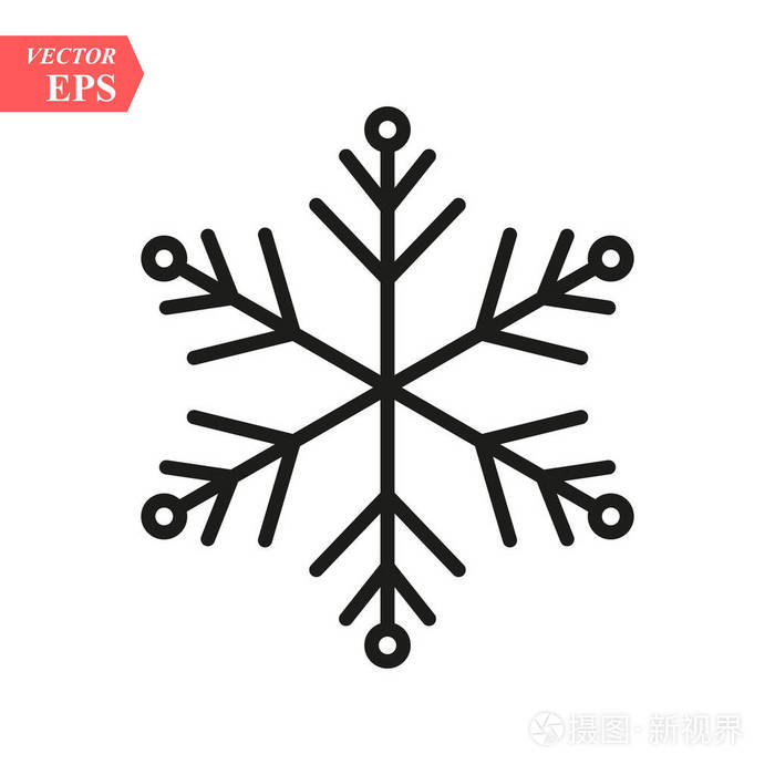 雪寒假简单线矢量图标 符号标志插图 矢量图形eps10