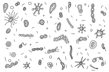 细菌细胞集组成。向量例证