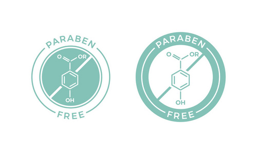 防腐剂免费护肤化妆品矢量标签图标