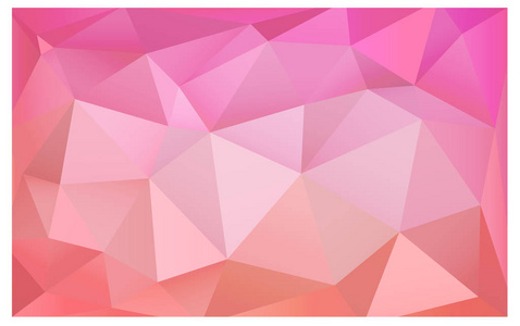 浅粉红色矢量多边形插图，由三角形组成。 三角设计为您的业务。 渐变折纸风格的创意几何背景