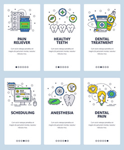 矢量线艺术 web 和移动应用程序模板集