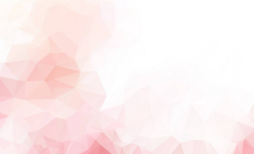 抽象的白色粉红色多边形插图，由三角形组成。 几何背景折纸风格与梯度。 三角设计为您的业务。
